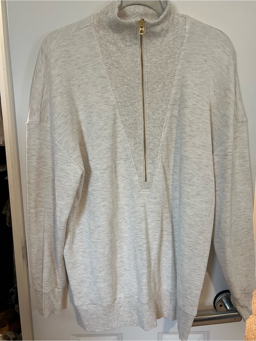 Varley Light Heather Gray Half-Zip Pullover Sweatshirt